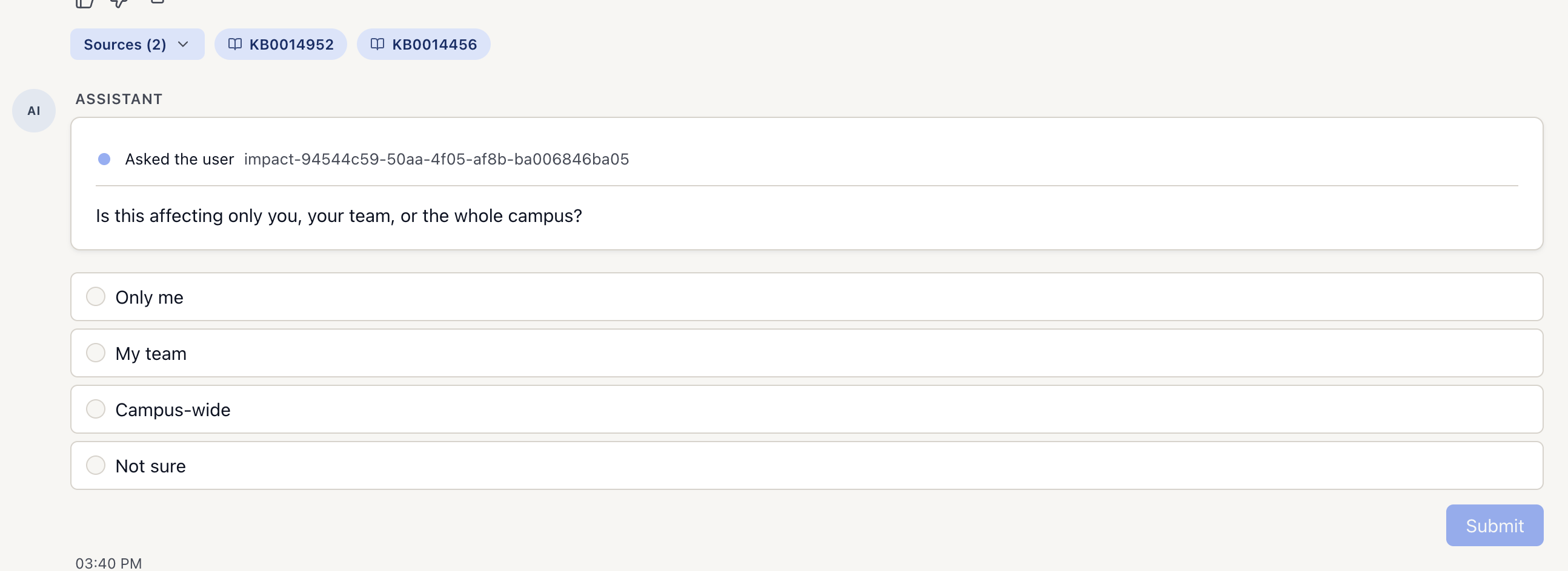 HITL clarifying question
