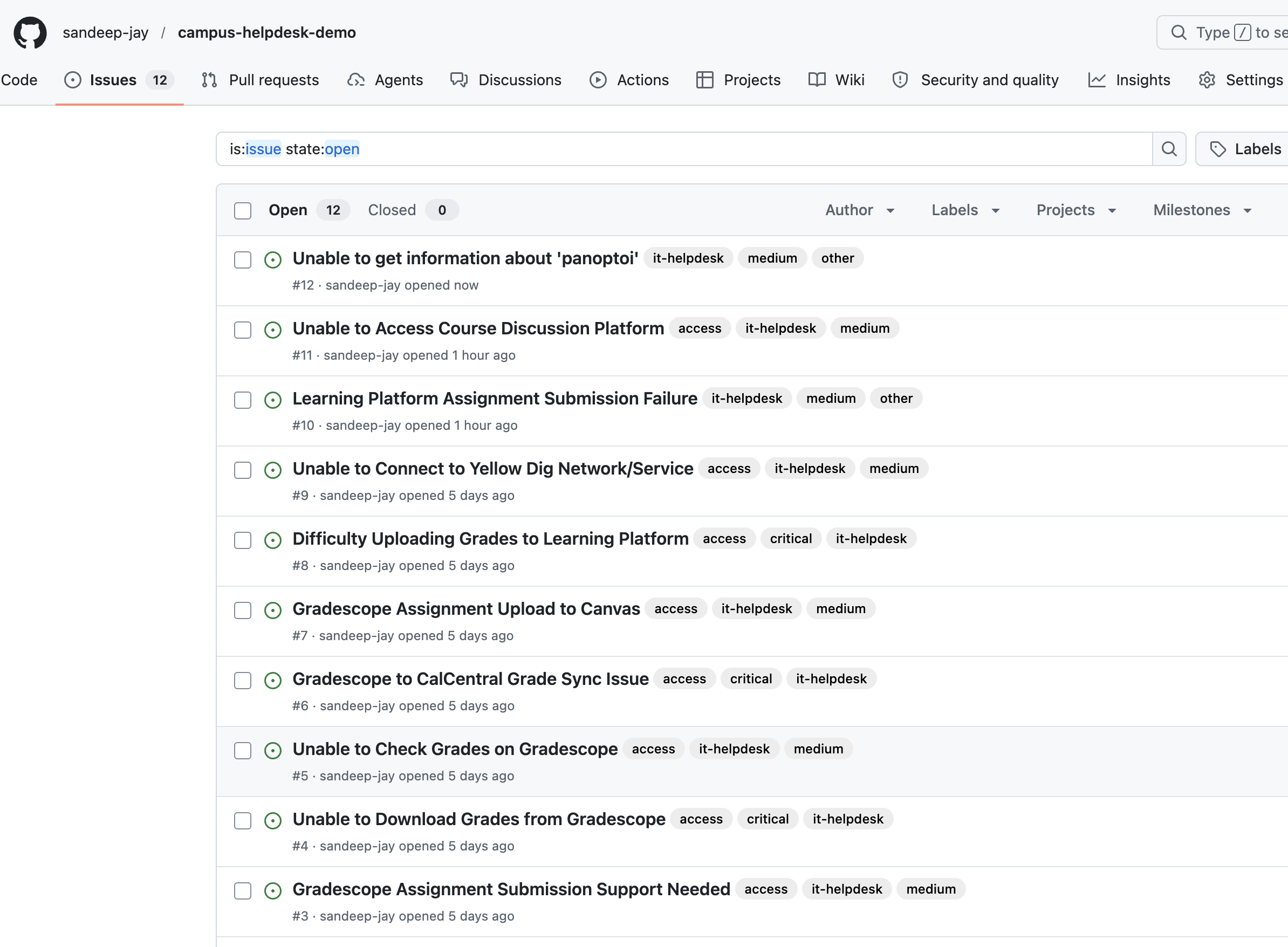 Filed GitHub Issue